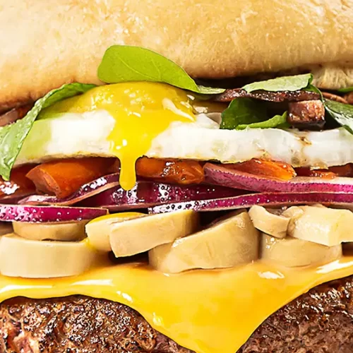 Mostachys hamburguesa con huevo